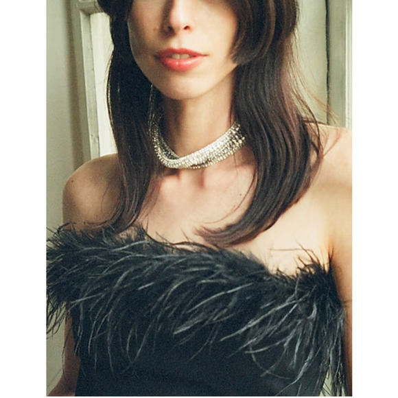 NWT J. Crew x Anna October Feather Strapless Top 18 Blouse Black BW734 J.Crew - Picture 4 of 7